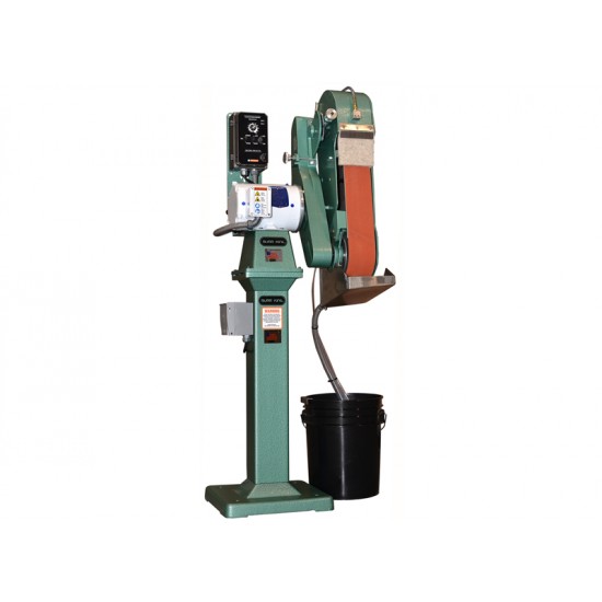 Vertical belt outlet grinder